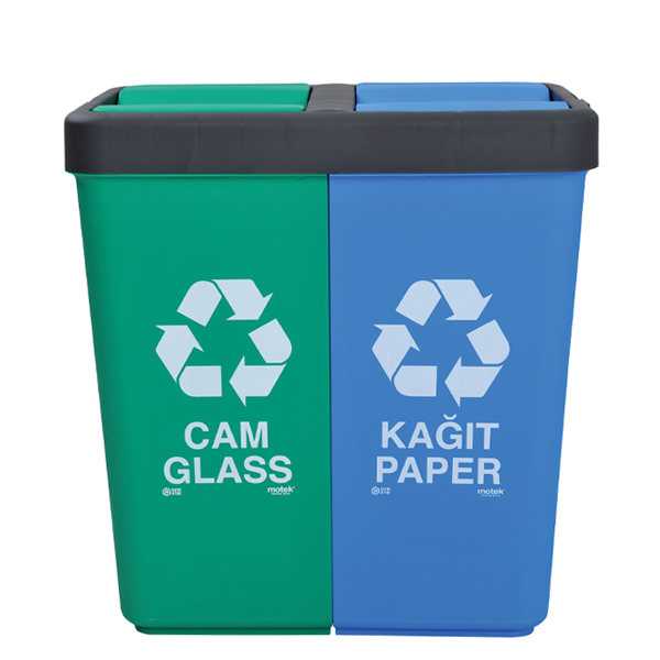 RECYCLING WASTE BASKET - GLASS & PAPER